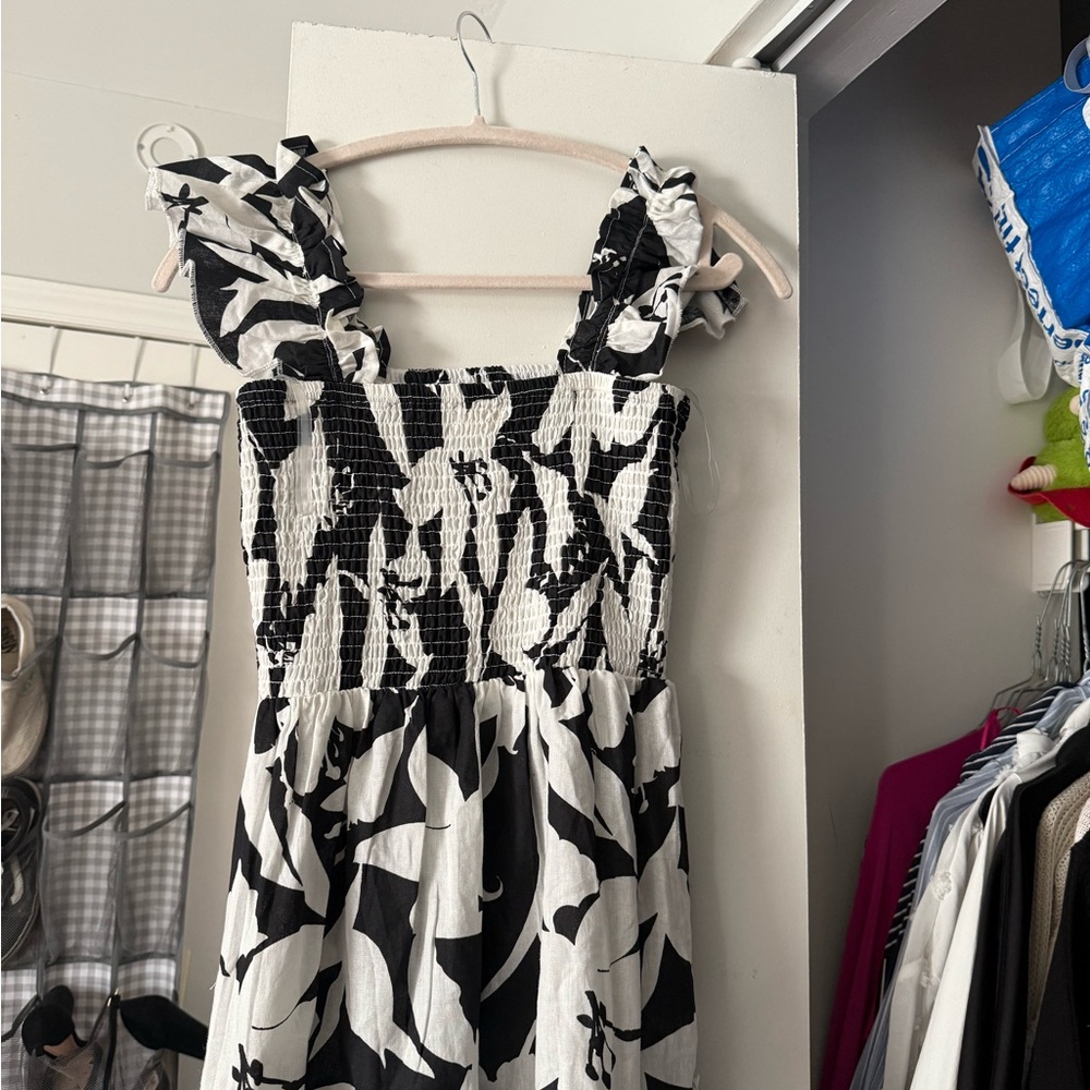 Black and White Floral Dress
